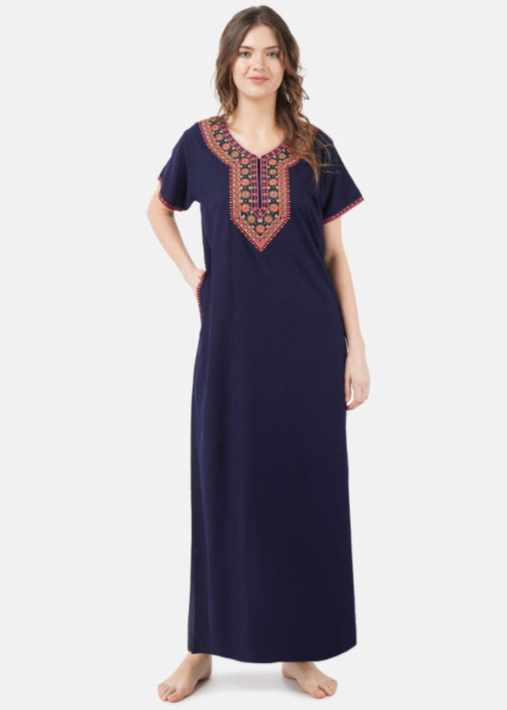 Multi Coloured Embroidered Nightgown Main image