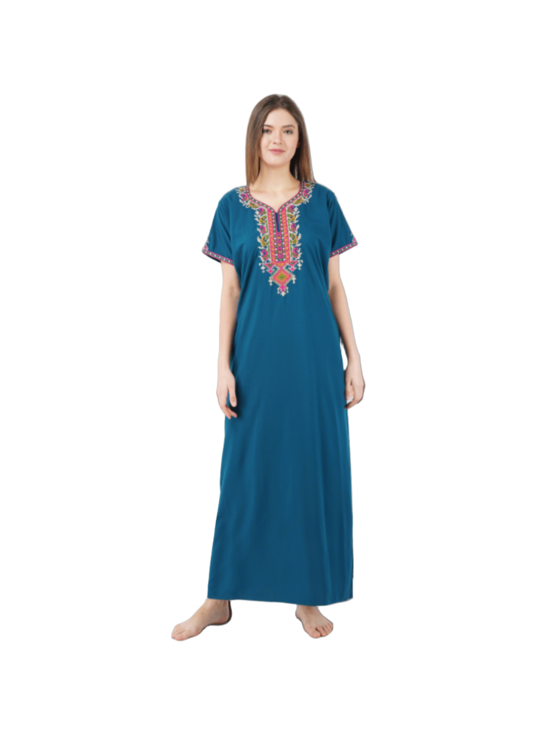 Crosswork Embroidered  Nightgown