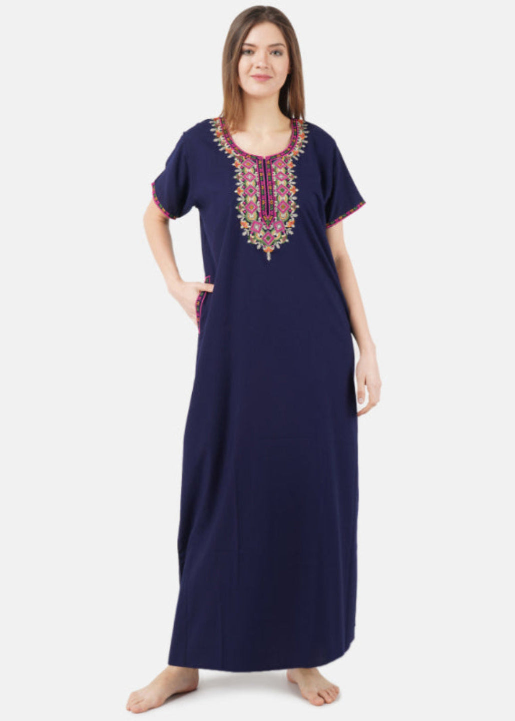 Multi Coloured Embroidered Nightgown Main image