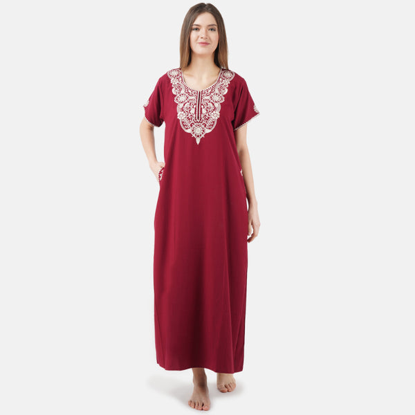 Cream  Embroidered Nightgown