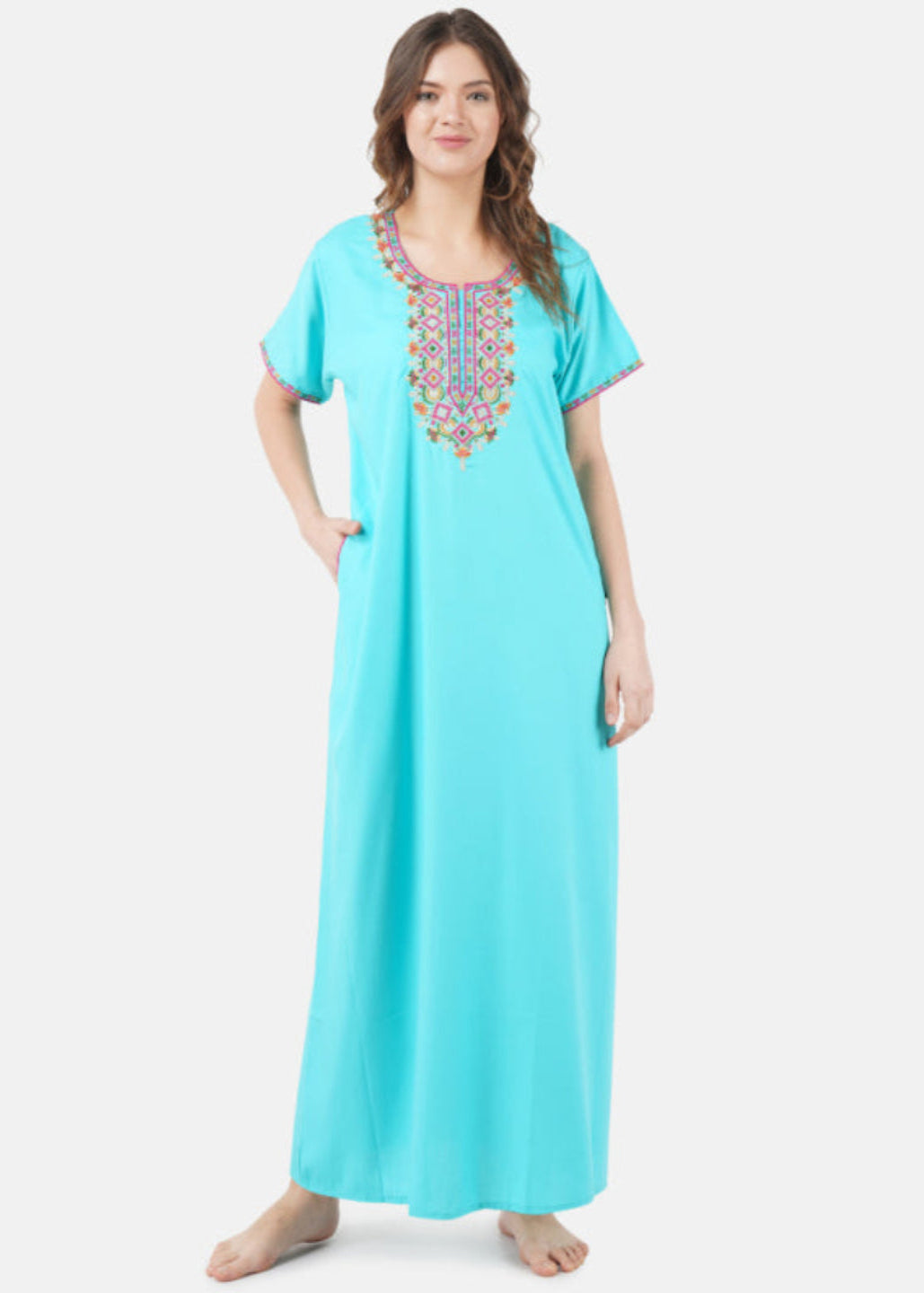 Multi Coloured Embroidered Nightgown Main image
