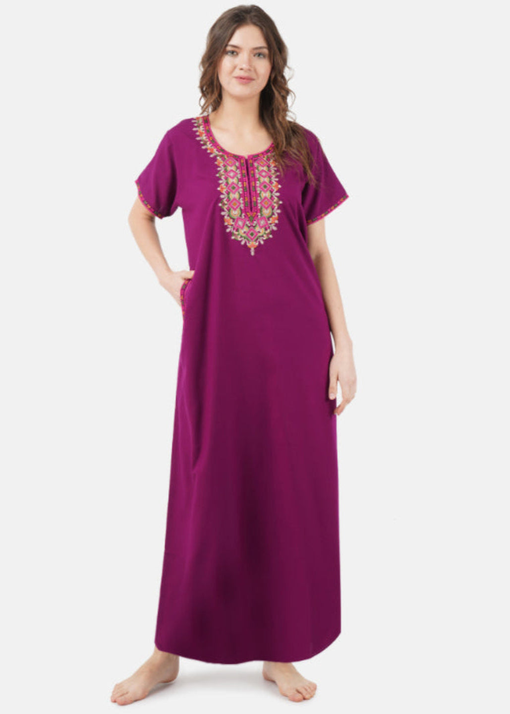 Multi Coloured Embroidered Nightgown Main image