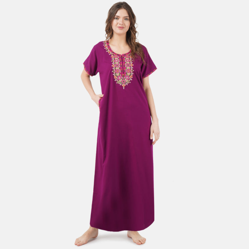 Multi Coloured Embroidered Nightgown Main image