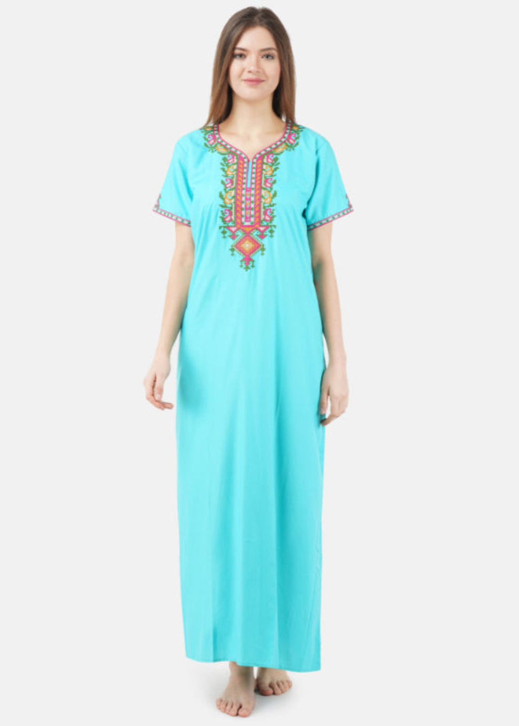 Multi Coloured Embroidered Nightgown Main image