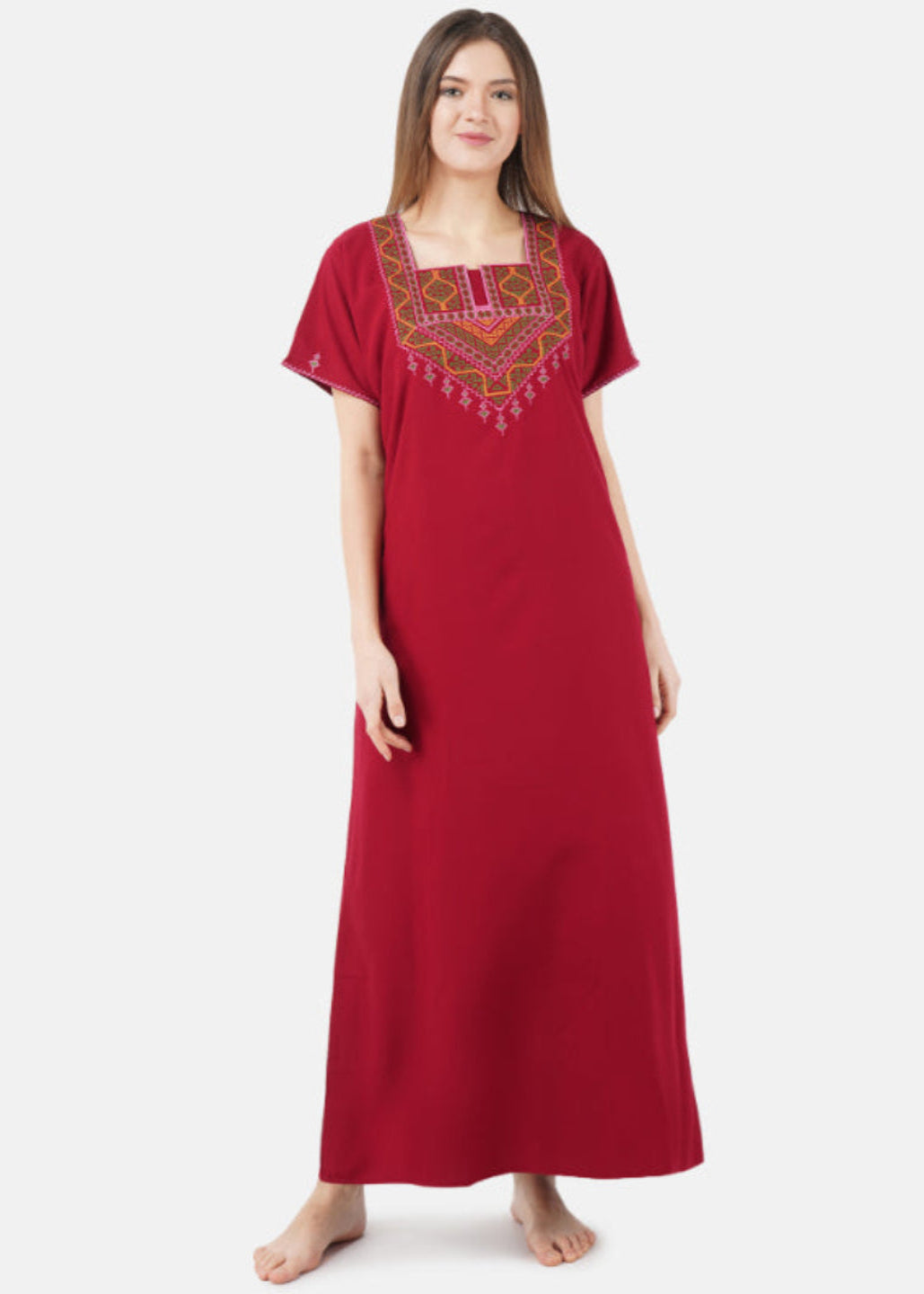 Multi Coloured Embroidered Nightgown Main image