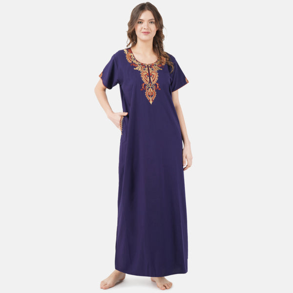 Cream Embroidered Nightgown