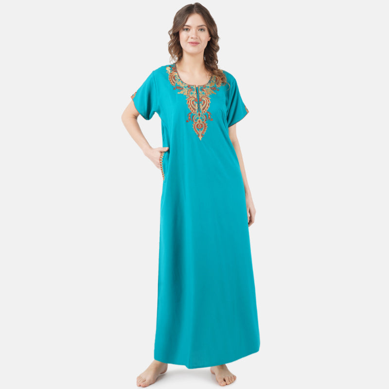 Cream Embroidered Nightgown