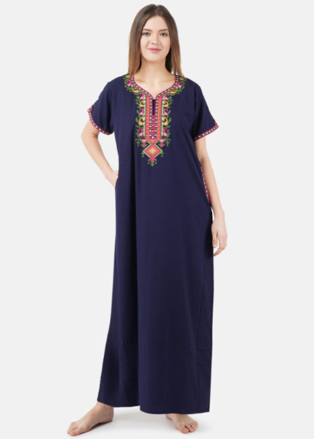 Multi Coloured Embroidered Nightgown Main image