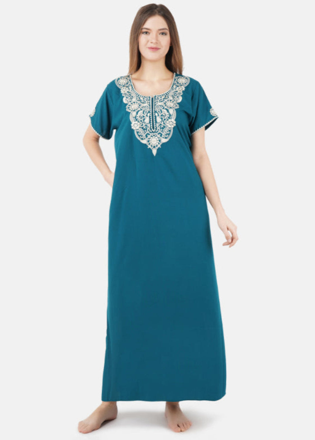 Cream Embroidered Nightgown Main image