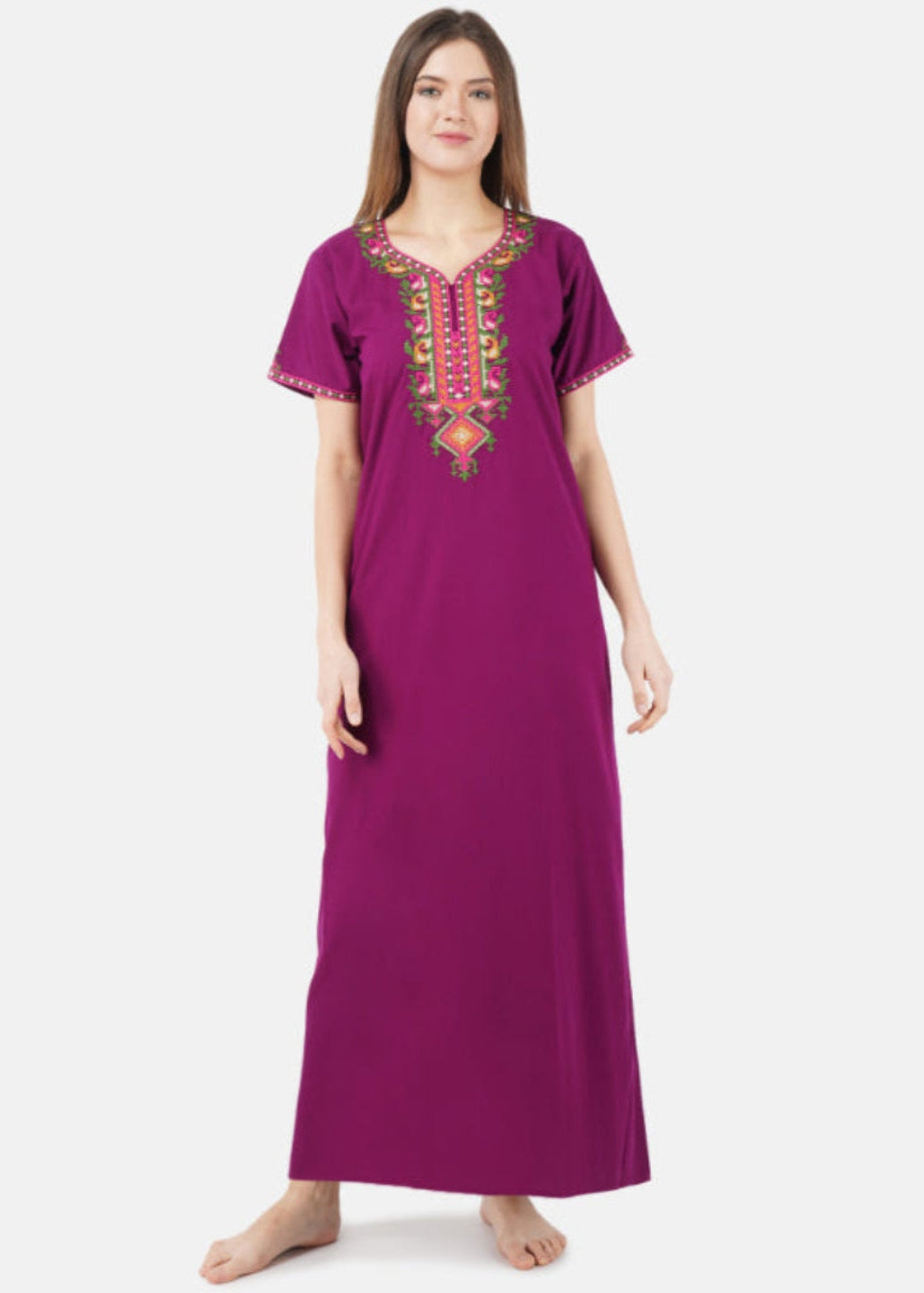 Multi Coloured Embroidered Nightgown Main image