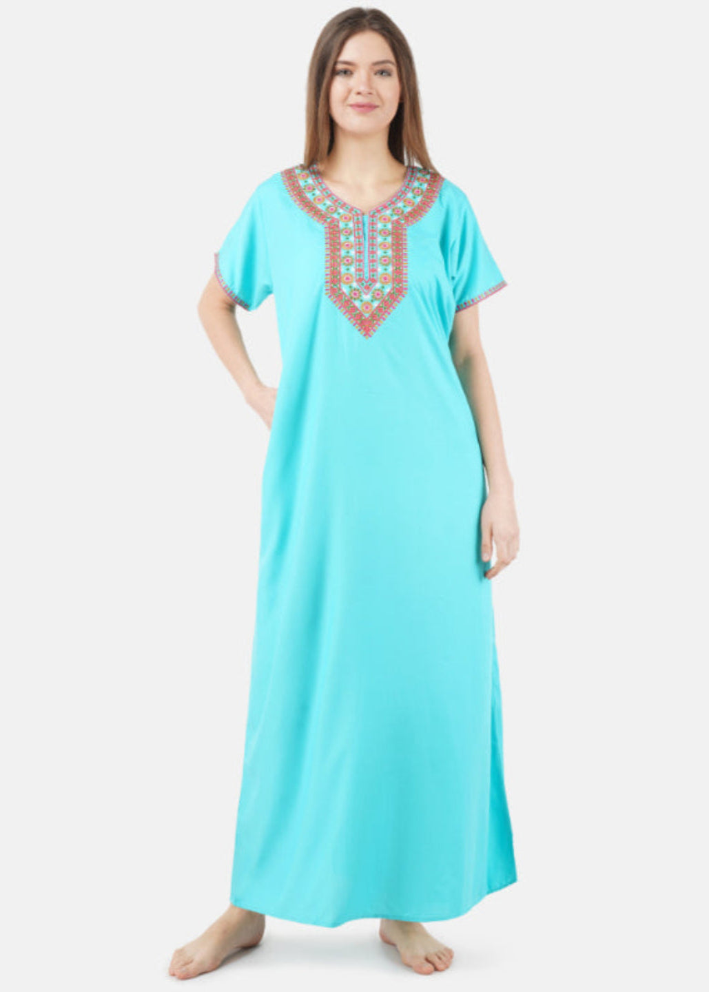 Multi Coloured Embroidered Nightgown Main image