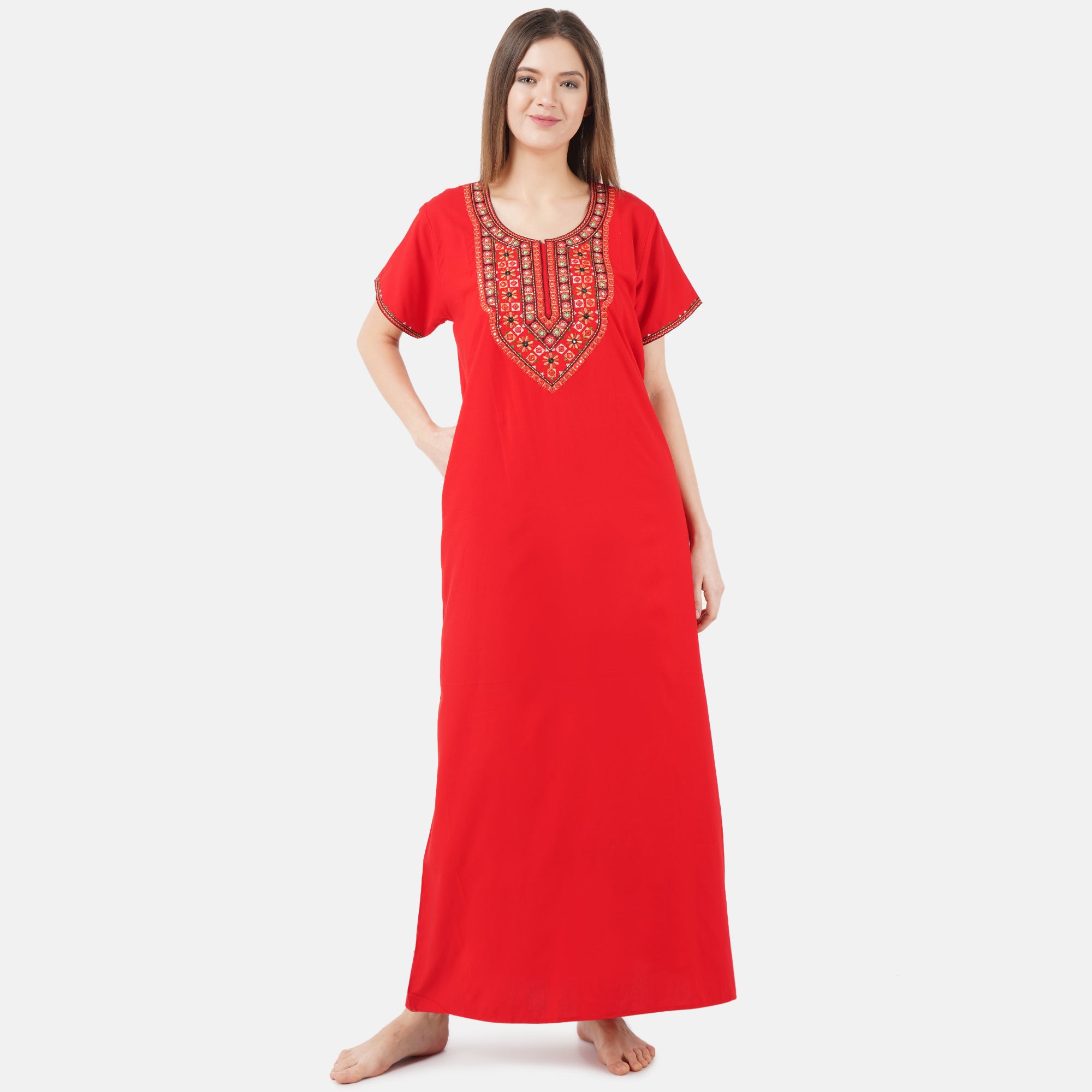 Mirror Embroidery  Night Gown