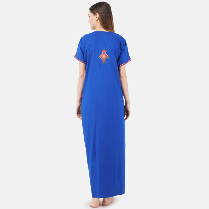 Multi Coloured Embroidered Nightgown Secondary image