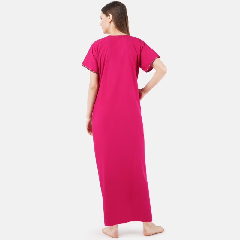 Multi Coloured Embroidered Nightgown Secondary image