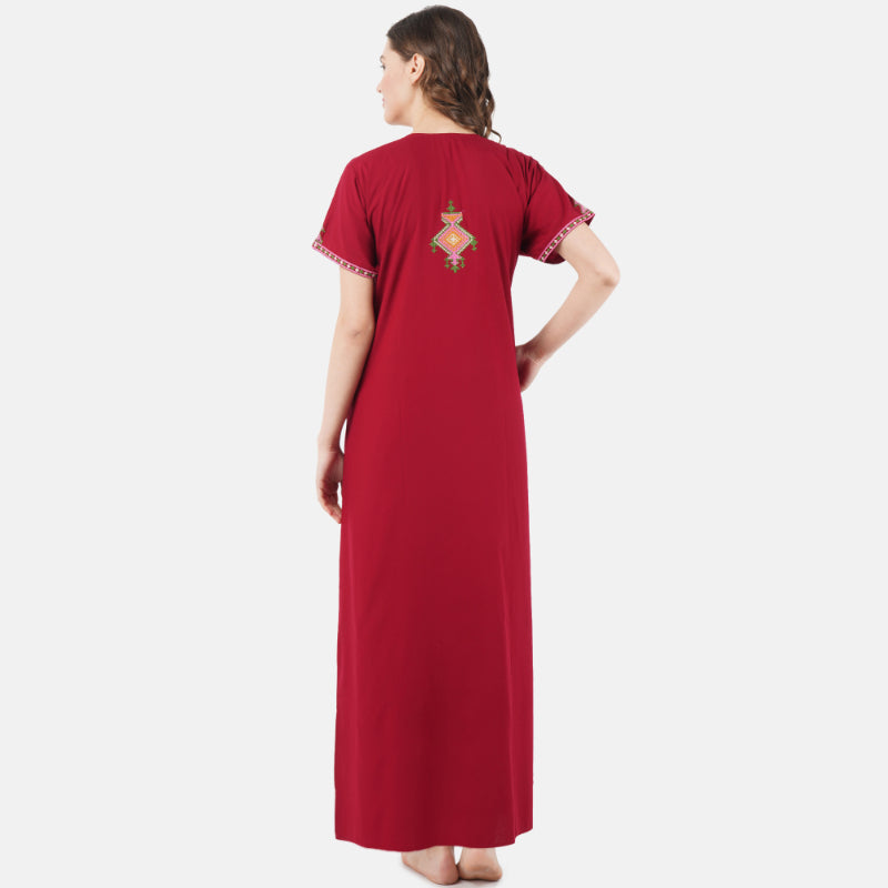 Multi Coloured Embroidered Nightgown Secondary image