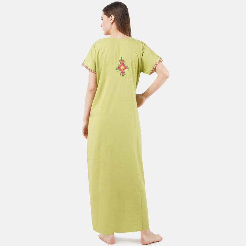 Multi Coloured Embroidered Nightgown Secondary image