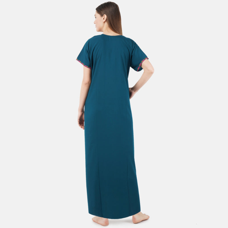 Multi Coloured Embroidered Nightgown Secondary image