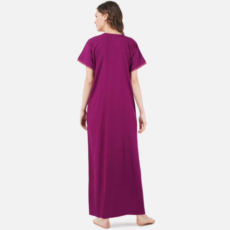 Multi Coloured Embroidered Nightgown Secondary image
