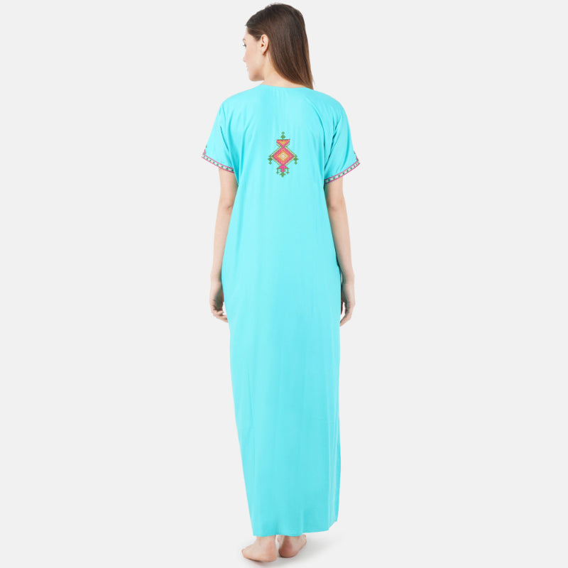 Multi Coloured Embroidered Nightgown Secondary image