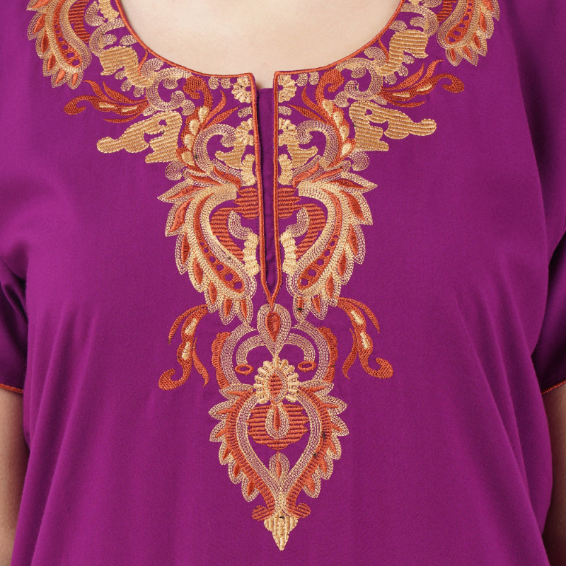 Cream Embroidered Nightgown