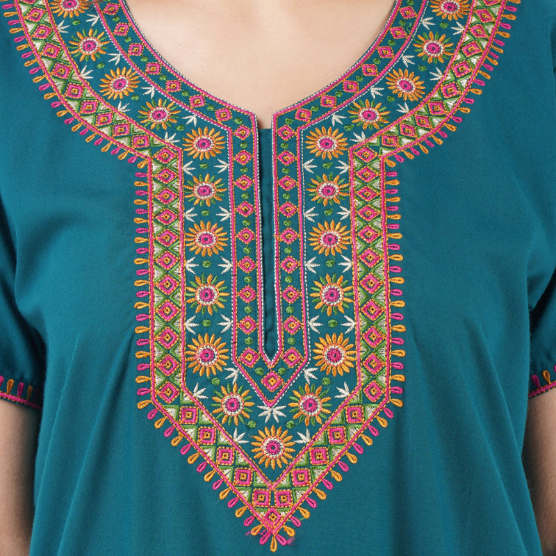 Multi Coloured Embroidered Nightgown