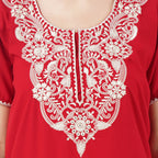 Cream  Embroidered Nightgown