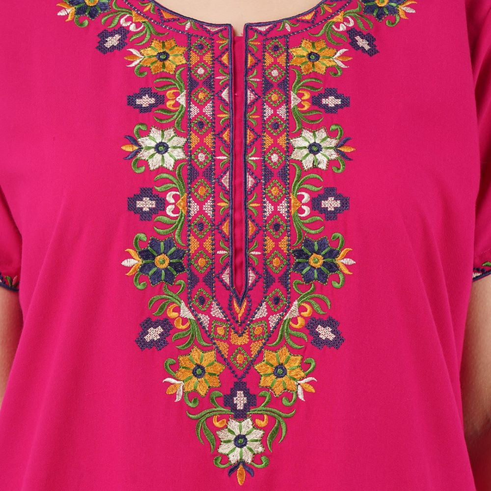 Multifloral Embroidery Night Gown – KOI Sleepwear
