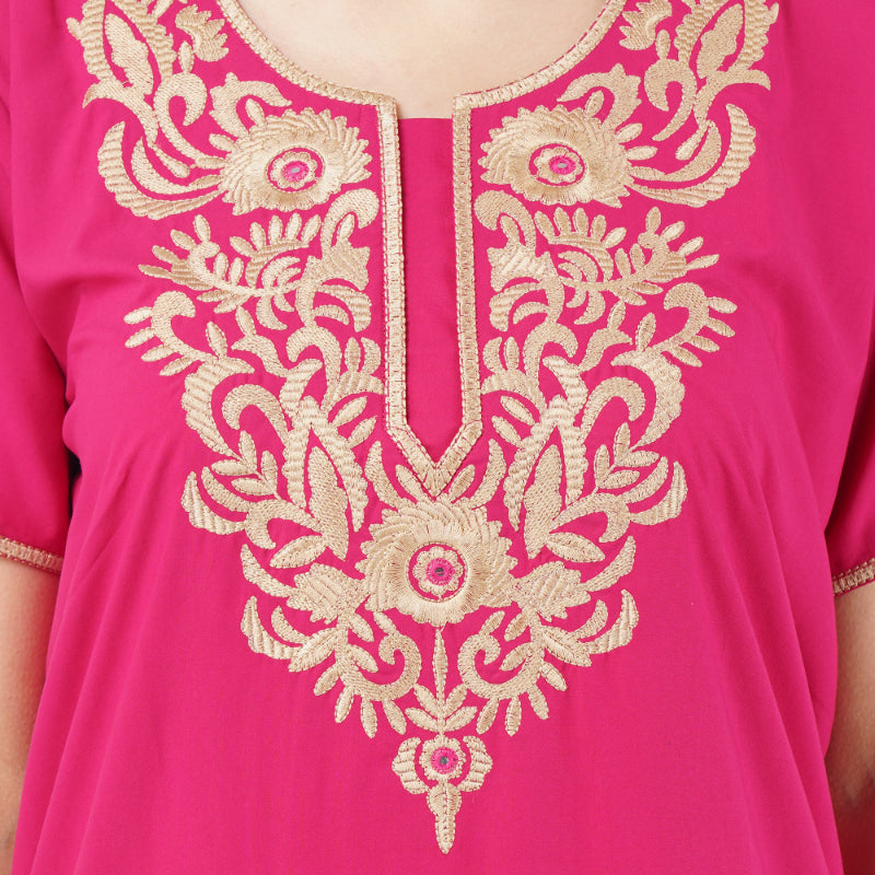 Cream Embroidered Nightgown