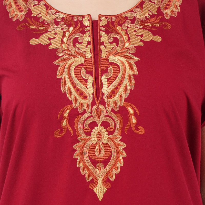 Cream Embroidered Nightgown