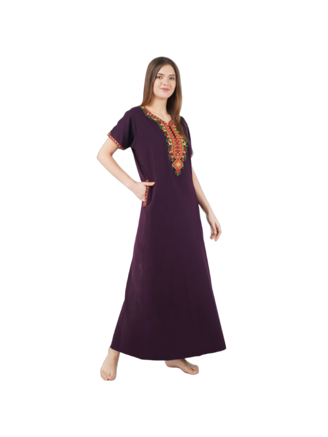 Crosswork Embroidered  Nightgown