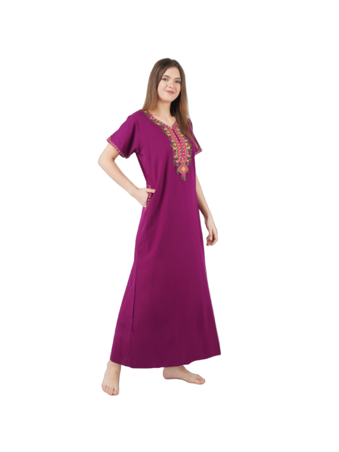 Crosswork Embroidered  Nightgown