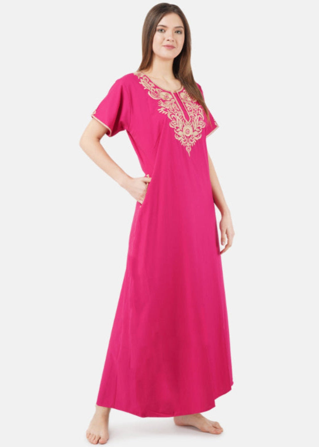 Cream Embroidered Nightgown Main image