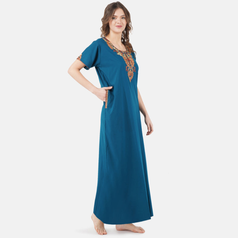 Cream Embroidered Nightgown