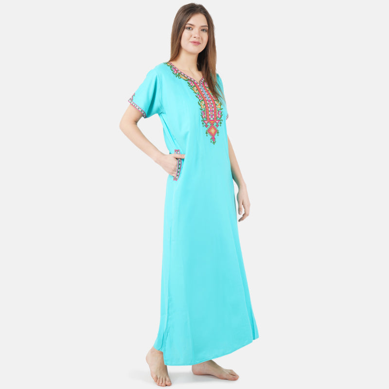 Multi Coloured Embroidered Nightgown