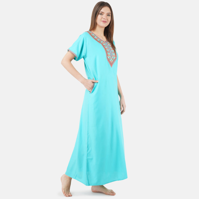 Multi Coloured Embroidered Nightgown