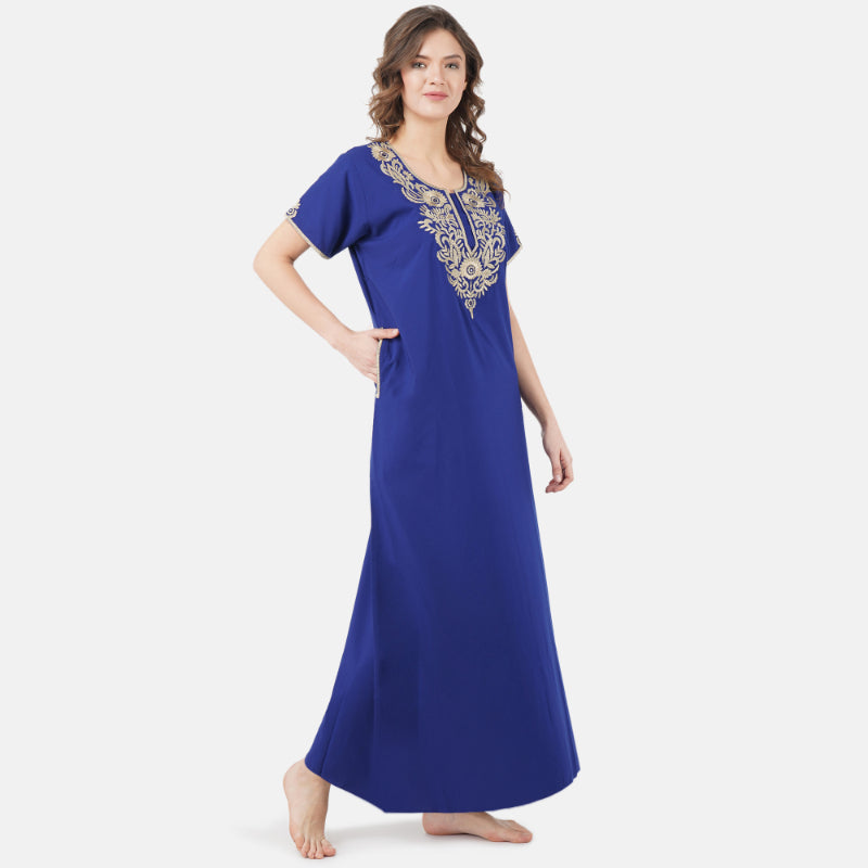Cream Embroidered Nightgown