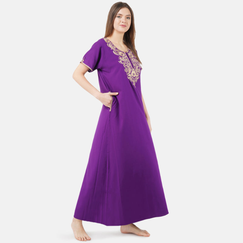 Cream Embroidered Nightgown