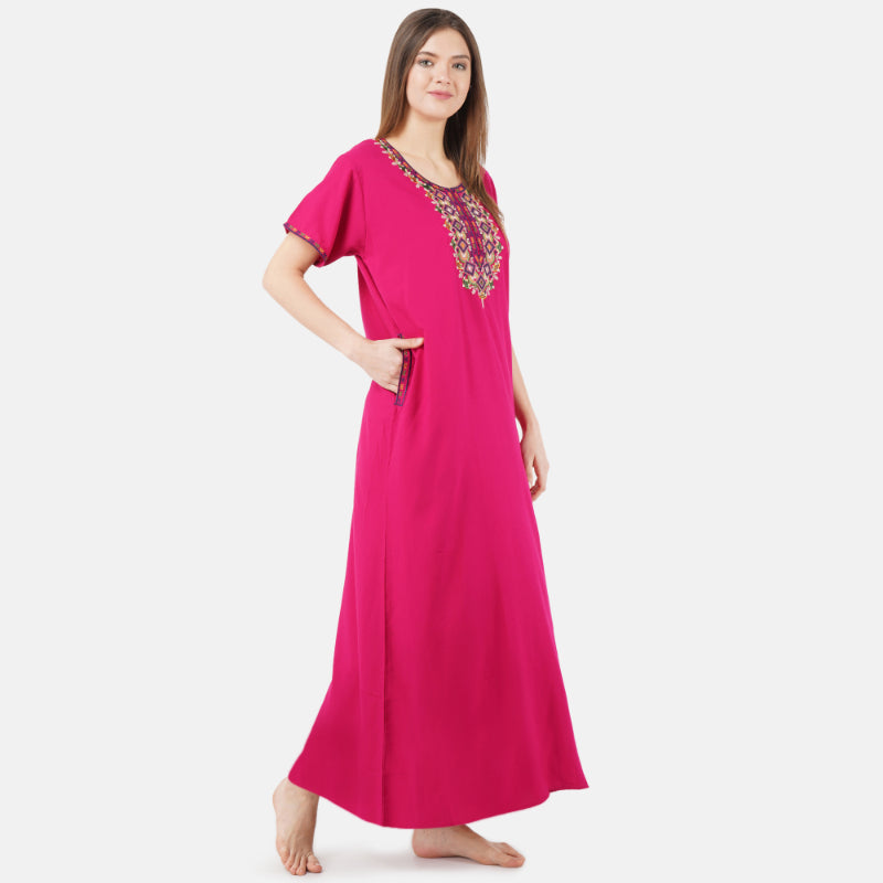 Multi Coloured Embroidered Nightgown