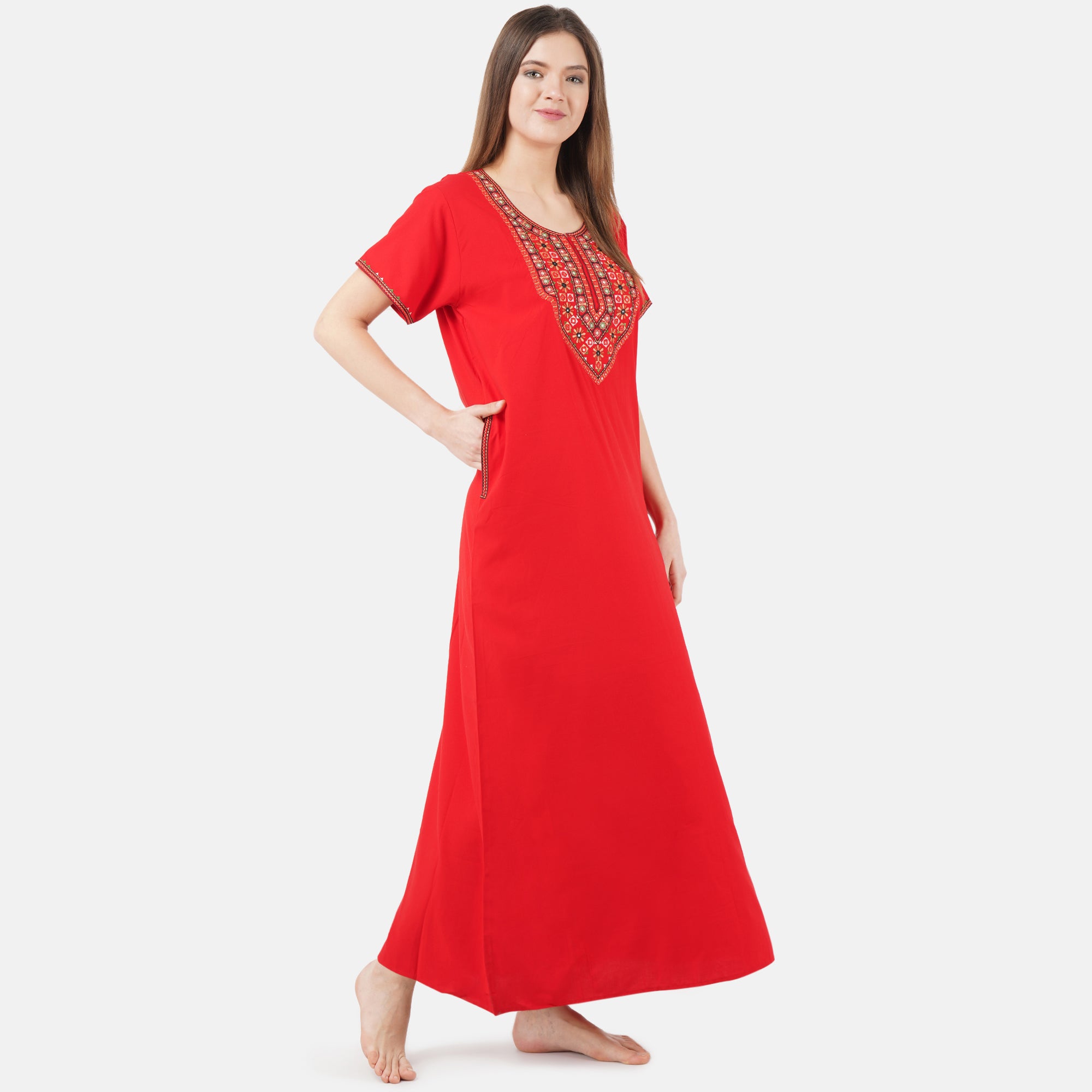 Mirror Embroidery  Night Gown