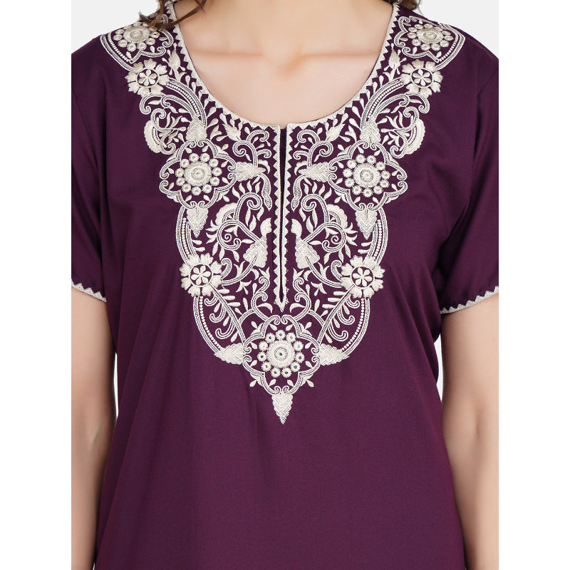 Nightgown with Pretty White Embroidery