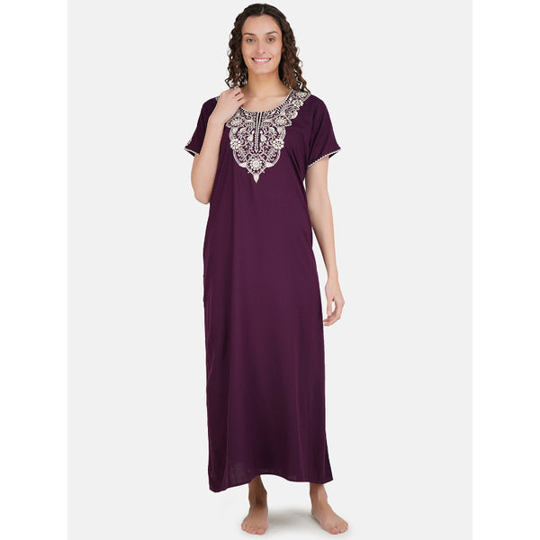 Nightgown with Pretty White Embroidery