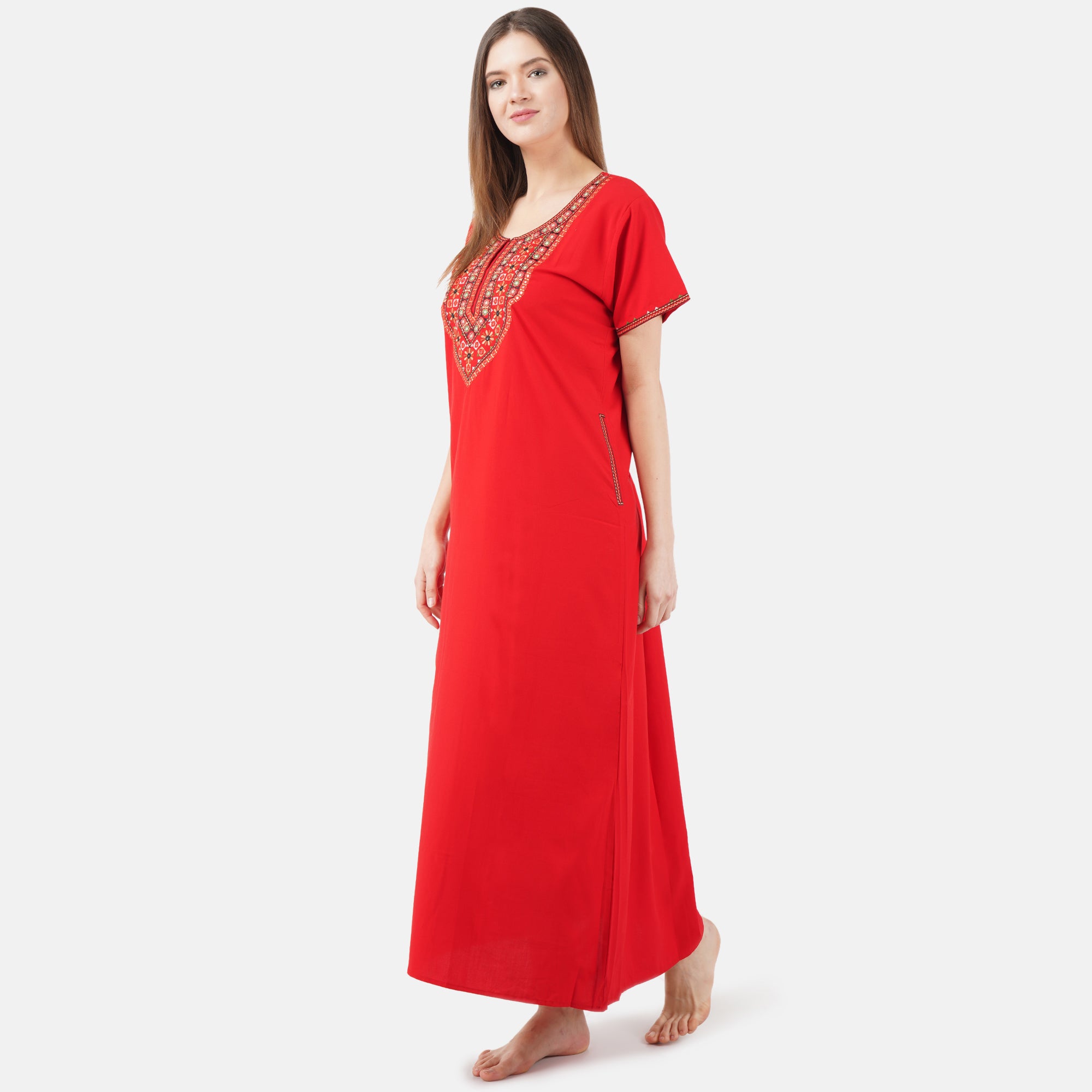 Mirror Embroidery  Night Gown