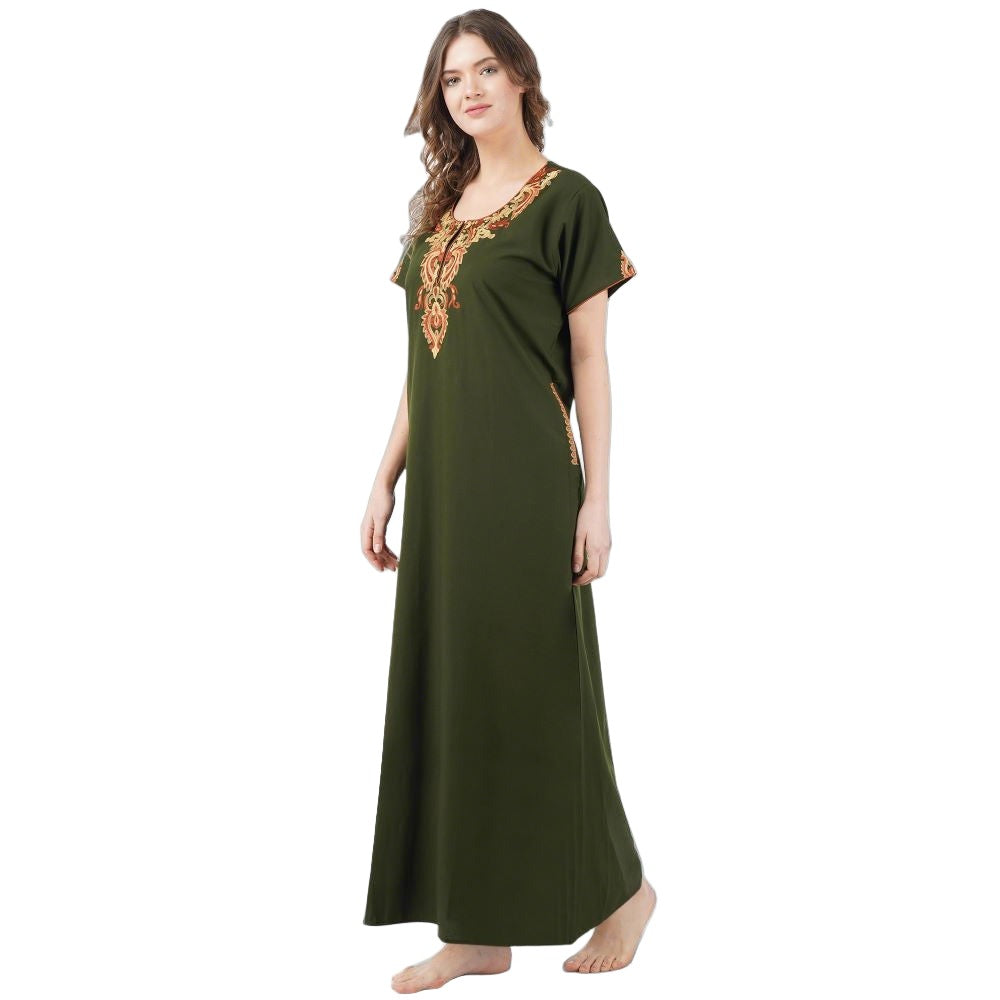 Buy online Embroidered Detail Night Gown from sleepwear for Women by Be You  for ₹919 at 41% off