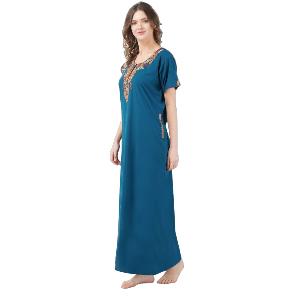 Beautiful Print Cotton Fabric Night Gown/Nightwear/Nighty/Nightdress –  IndoMela