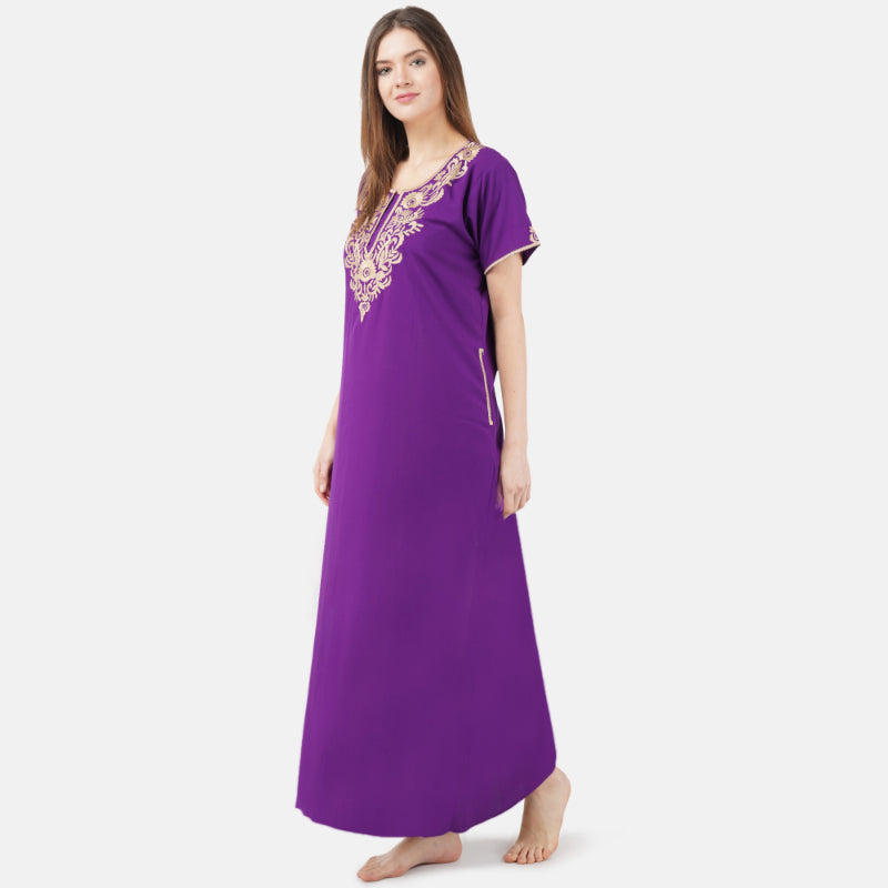 Cream Embroidered Nightgown