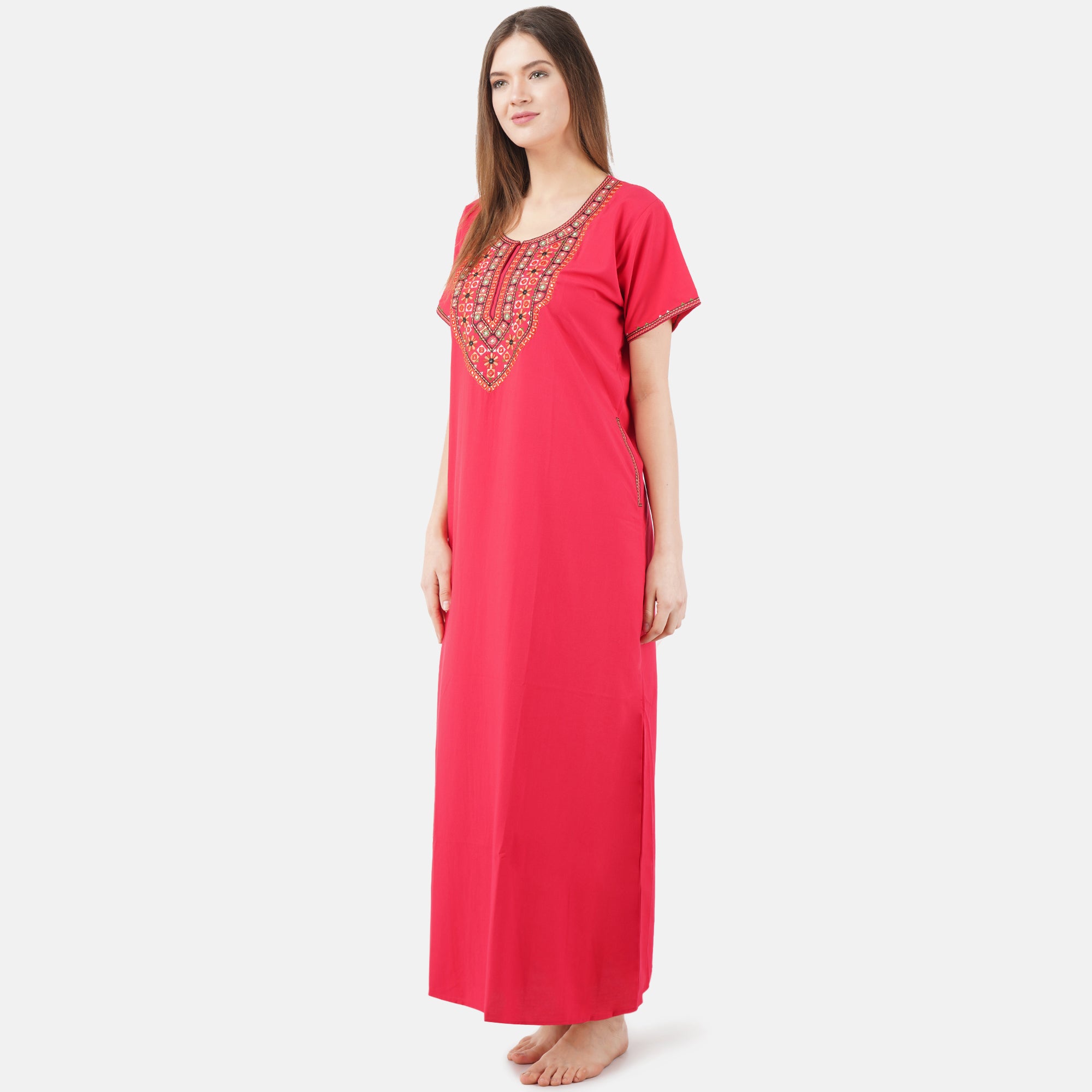 Mirror Embroidery  Night Gown