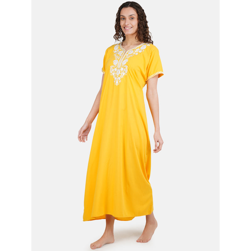 nightgown with  White Embroidery
