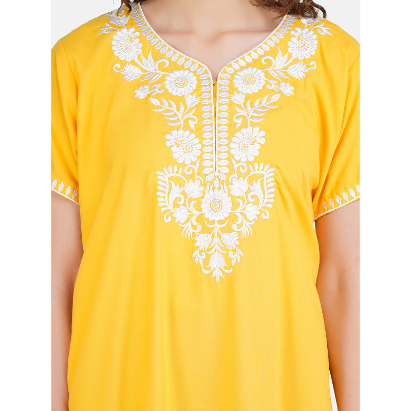 nightgown with  White Embroidery