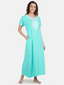 White Six Floral Embroidered Nightgown