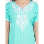 Nightgown with White Embroidery